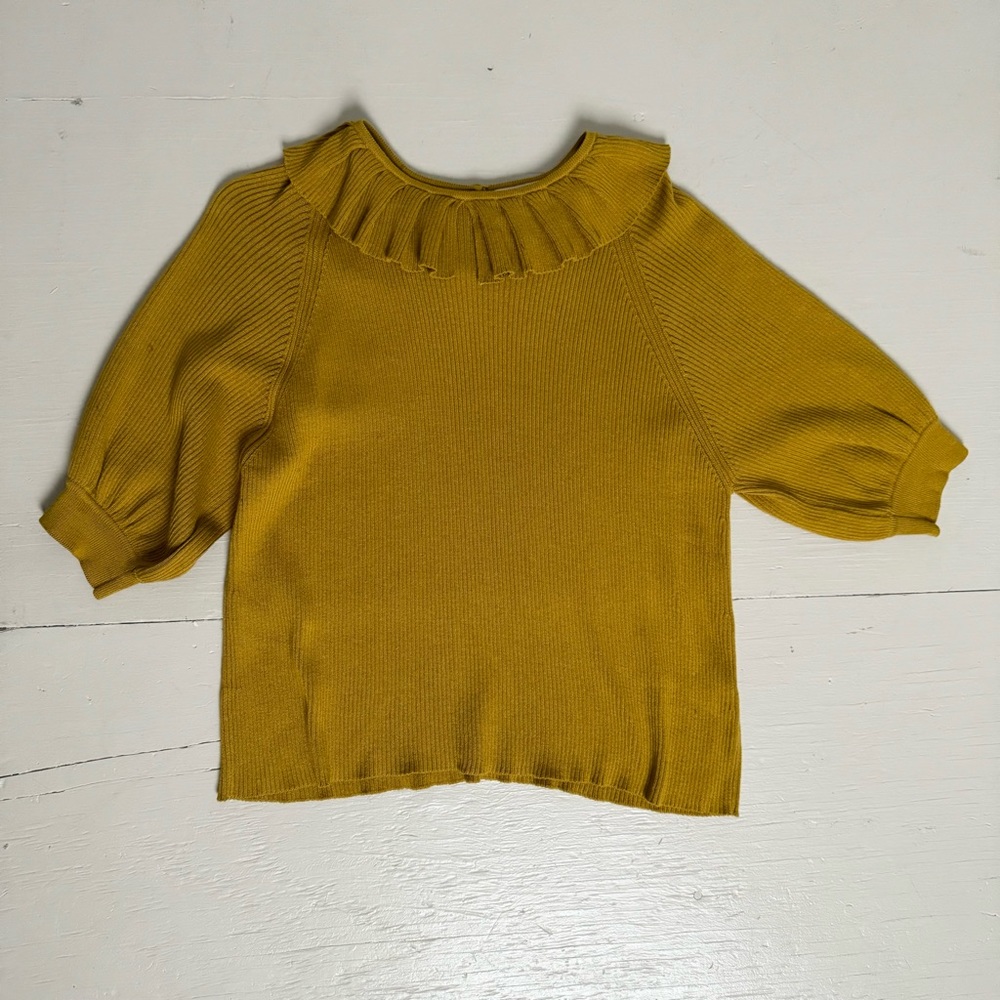 Misha & Puff golden yellow short sleeve sweater